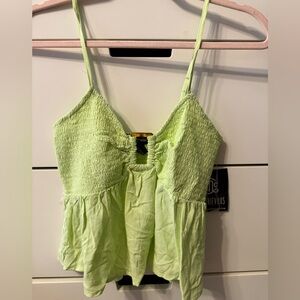 Miss Chievous Light Green Smocked Top